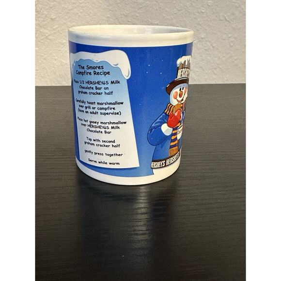 Hershey's S'mores Campfire Recipe Coffee Cup Mug 10 oz Snowman Blue #31460 - Picture 2 of 4